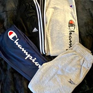 Lots of 4 boys sweat pants Champion Adidas Reebok